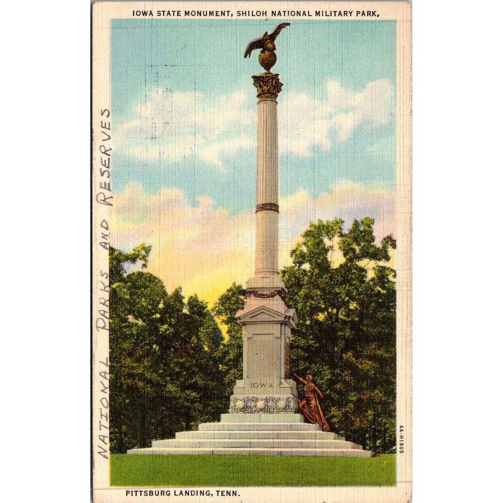 Iowa State Monument Shiloh National Military Park TN Vintage Postcard SP17-16